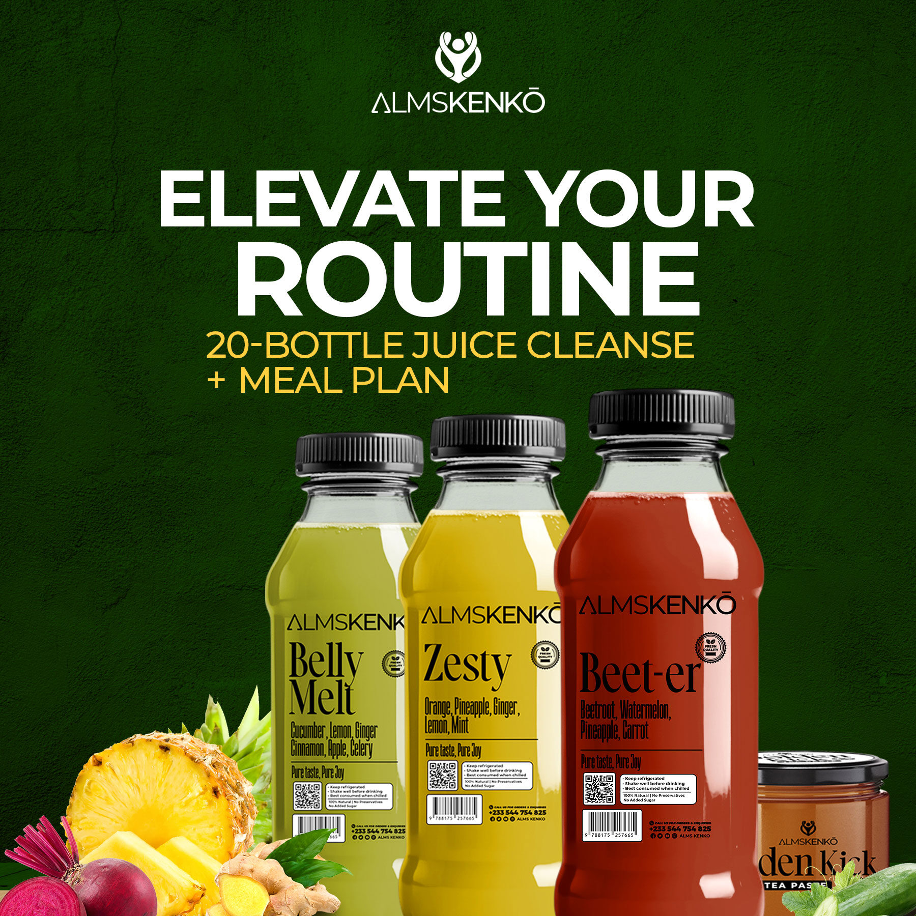 20-Bottle Juice Cleanse + Meal Plan